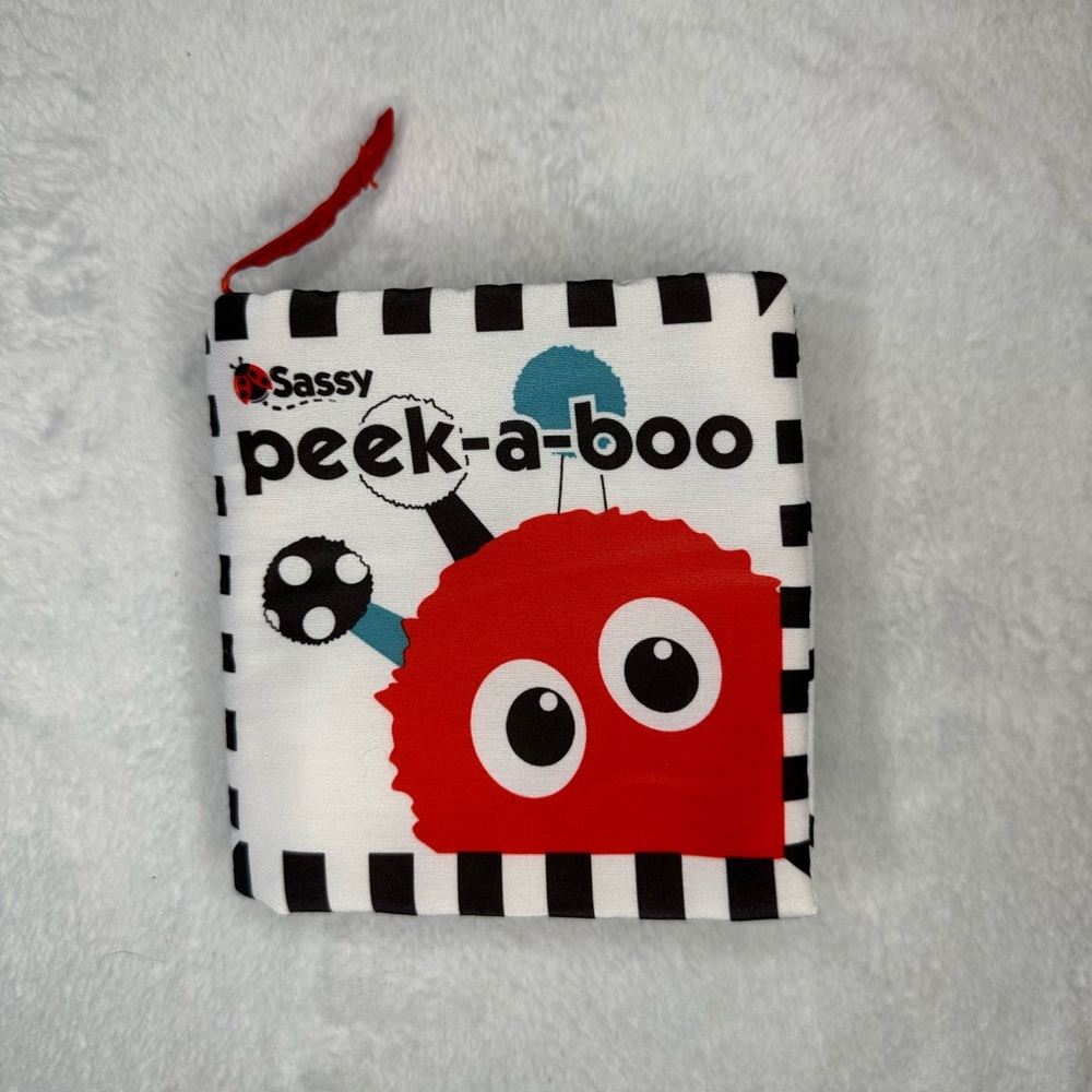Sassy Peek-A-Boo Activity Book in Black/White/Red Crinkle Pages Sensory Play